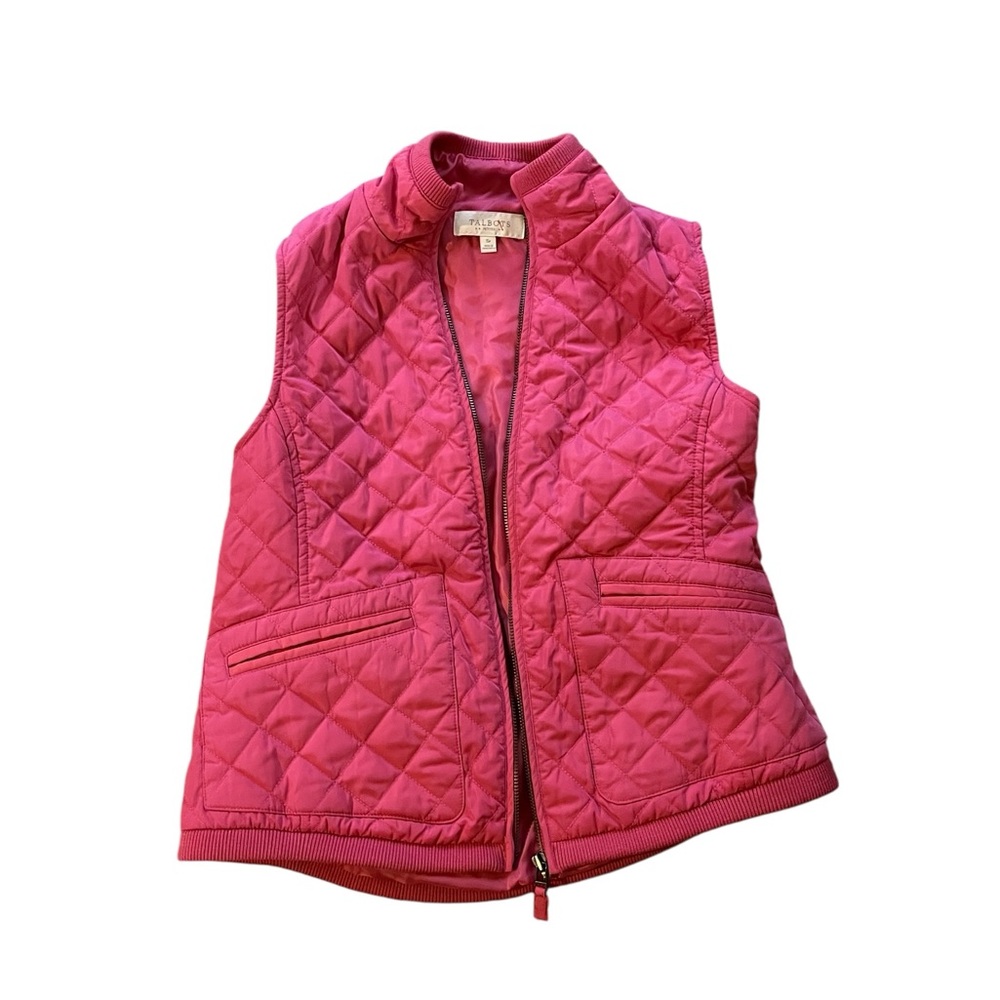 Talbots Hot Pink Quilted Vest Size S/M - Picture 6 of 7